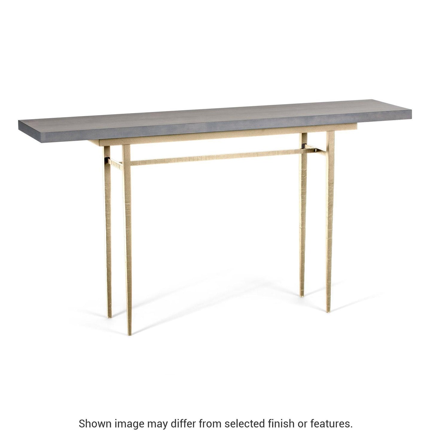 Wick 60" Console Table - Modern Brass - Maple Grey Wood Top Accent by Hubbardton Forge