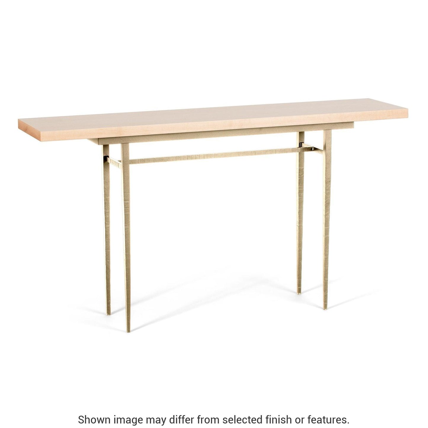 Wick 60" Console Table - Modern Brass - Maple Natural Wood Top Accent by Hubbardton Forge