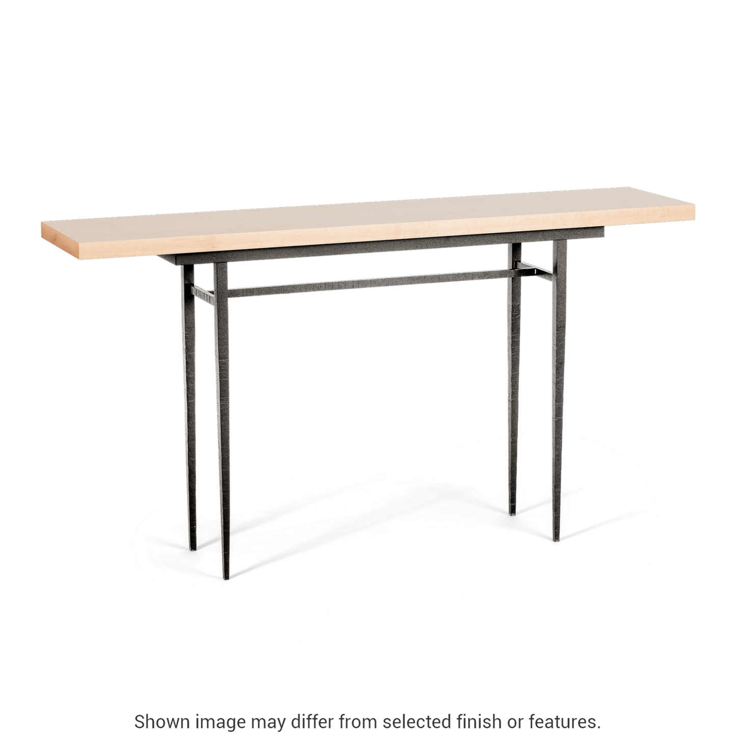 Wick 60" Console Table - Natural Iron - Maple Natural Wood Top Accent by Hubbardton Forge