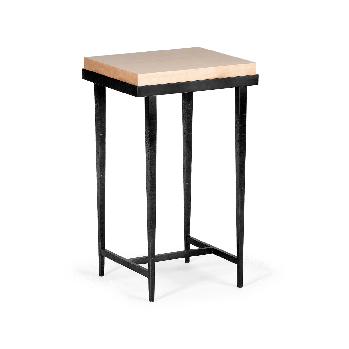 Wick Side Table - Black - Maple Natural Wood Top Accent by Hubbardton Forge