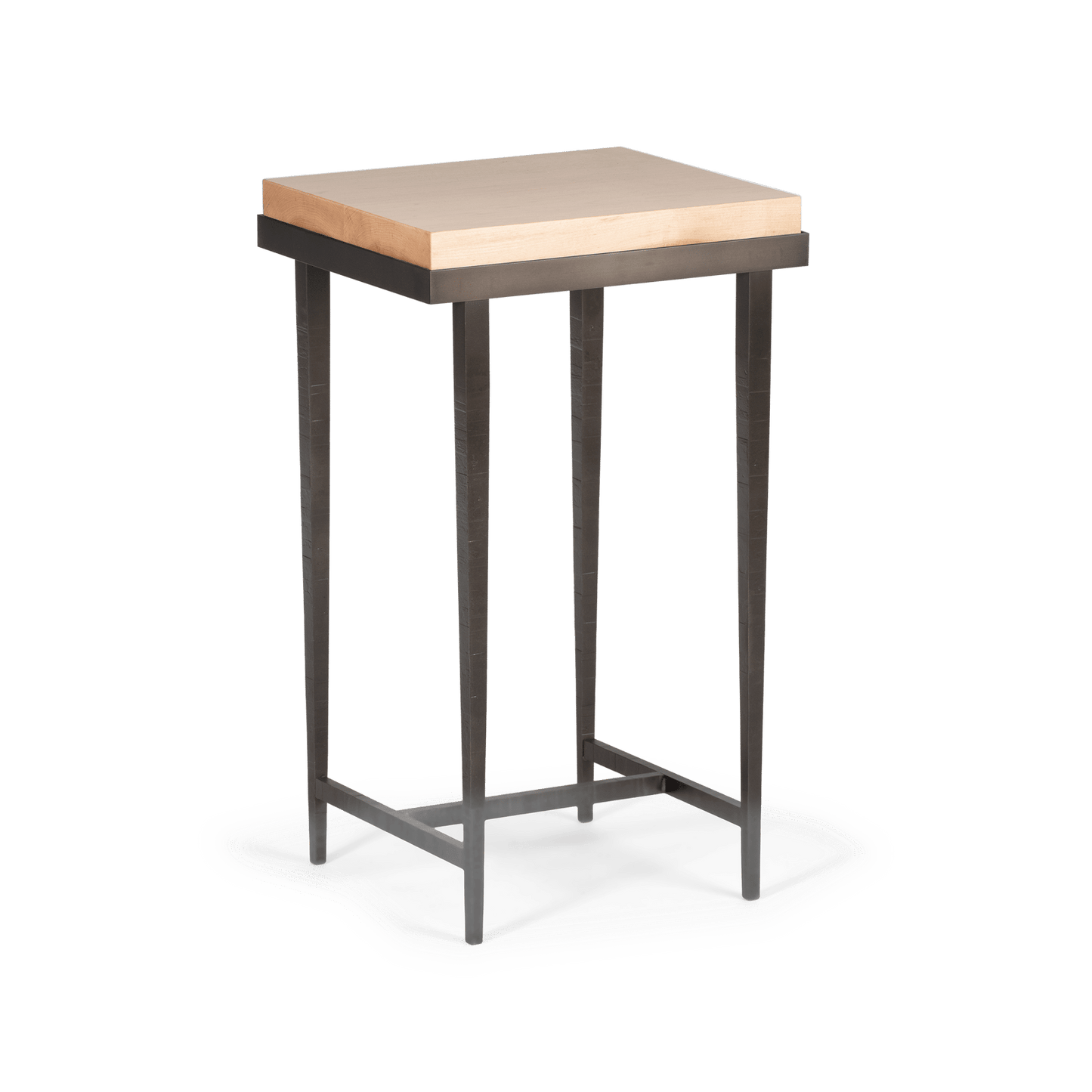 Wick Side Table - Dark Smoke - Maple Natural Wood Top Accent by Hubbardton Forge