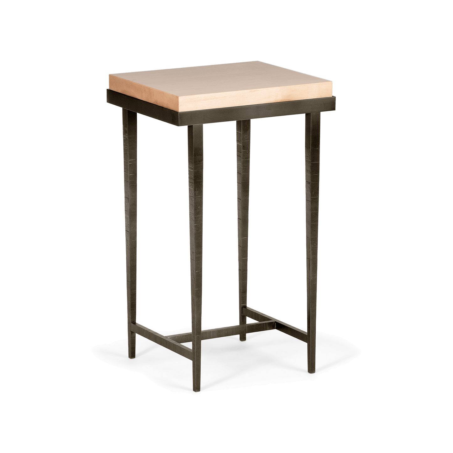 Wick Side Table - Oil Rubbed Bronze - Maple Natural Wood Top Accent by Hubbardton Forge