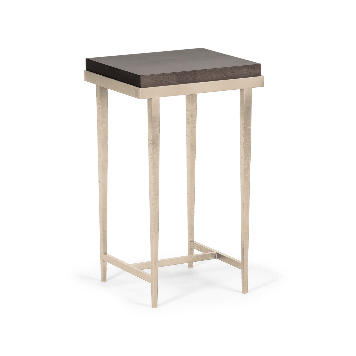 Wick Side Table - Soft Gold - Maple Espresso Wood Top Accent by Hubbardton Forge