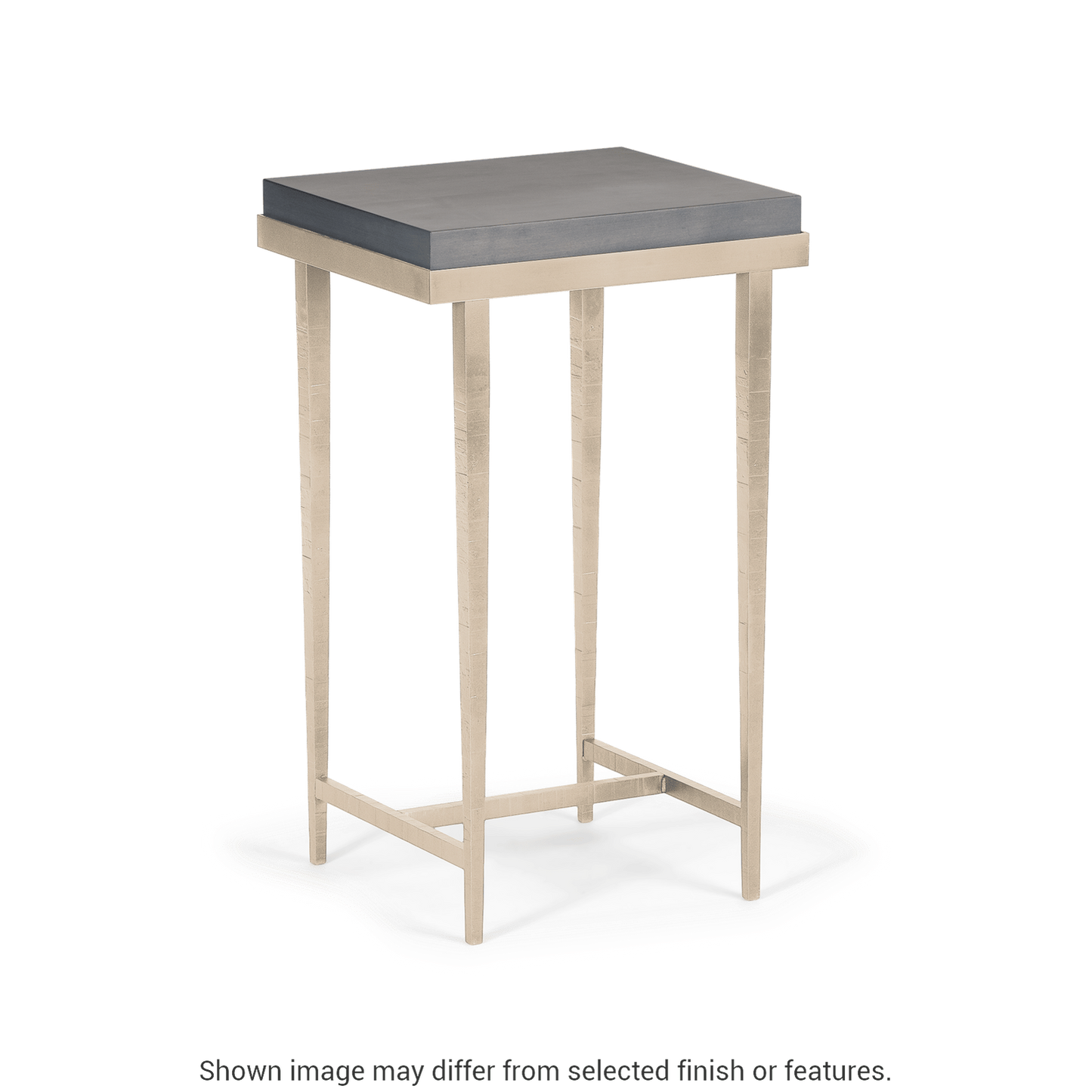 Wick Side Table - Soft Gold - Maple Grey Wood Top Accent by Hubbardton Forge