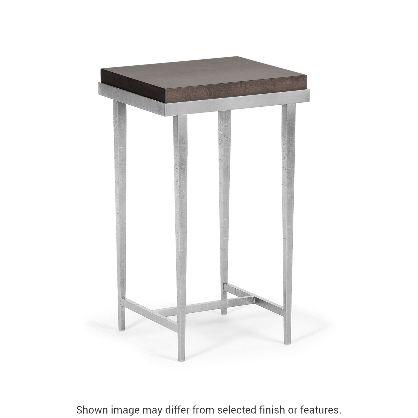 Wick Side Table - Vintage Platinum - Maple Espresso Wood Top Accent by Hubbardton Forge