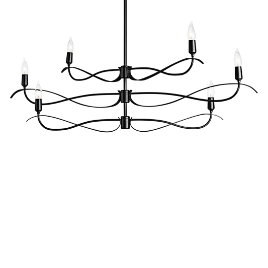 Willow 6-Light Small Chandelier - Black by Hubbardton Forge
