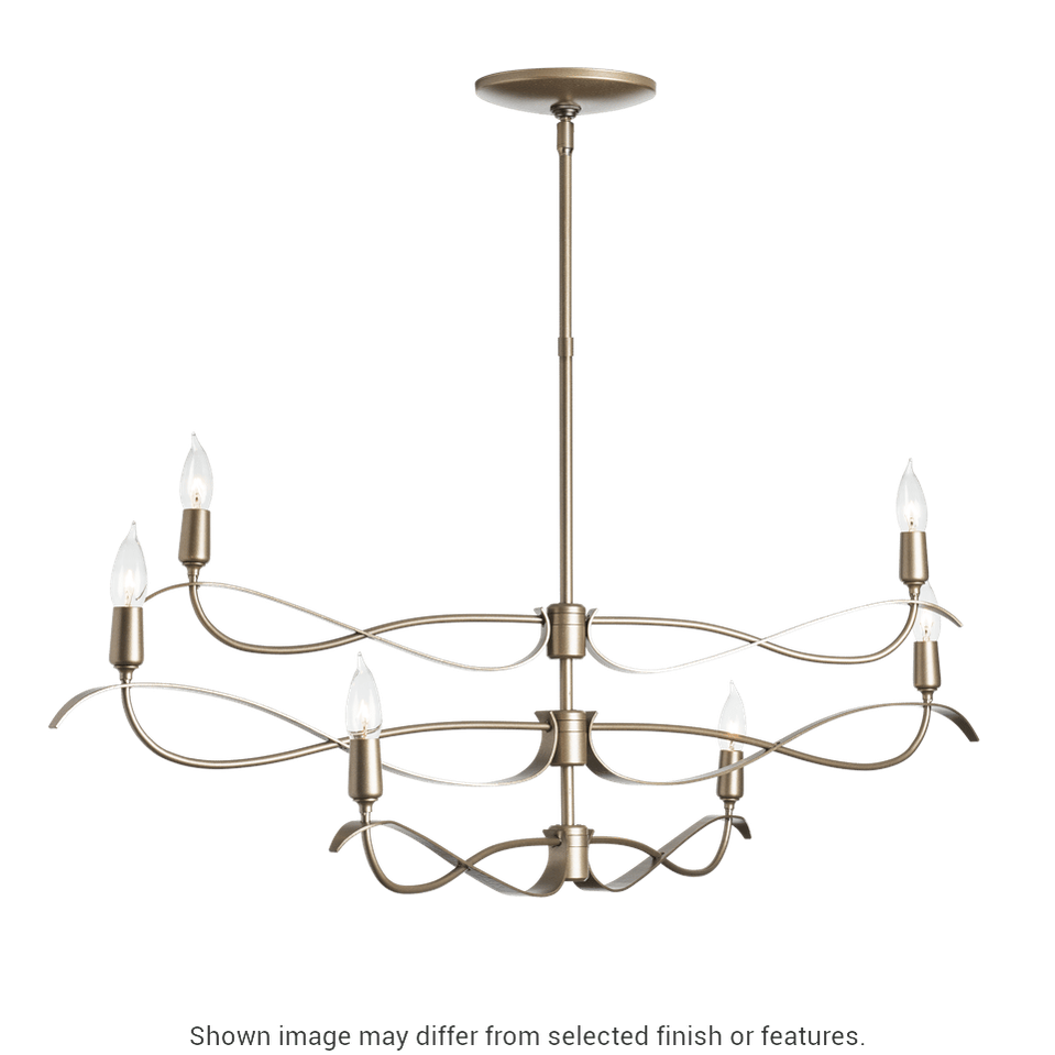 Willow 6-Light Small Chandelier - White by Hubbardton Forge
