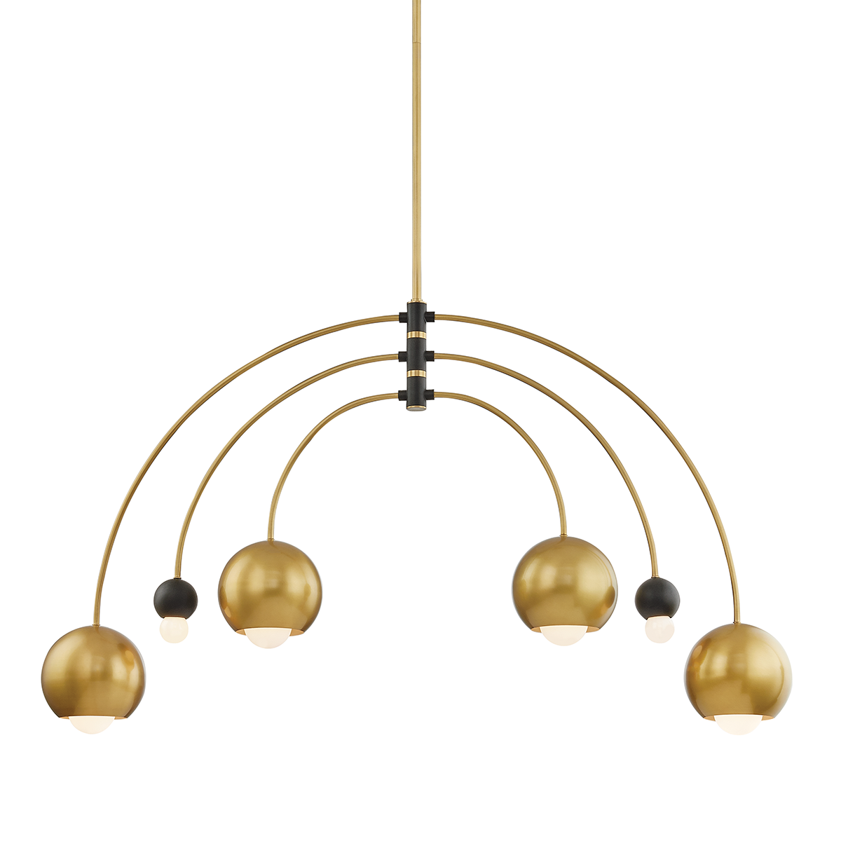 Willow Chandelier - 6-Light - Aged Brass/Black - Mitzi H348806-AGB/BK