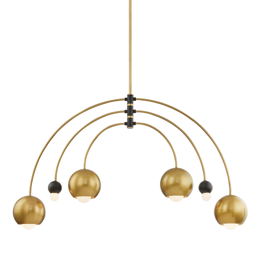 Willow Chandelier - 6-Light - Aged Brass/Black - Mitzi H348806-AGB/BK