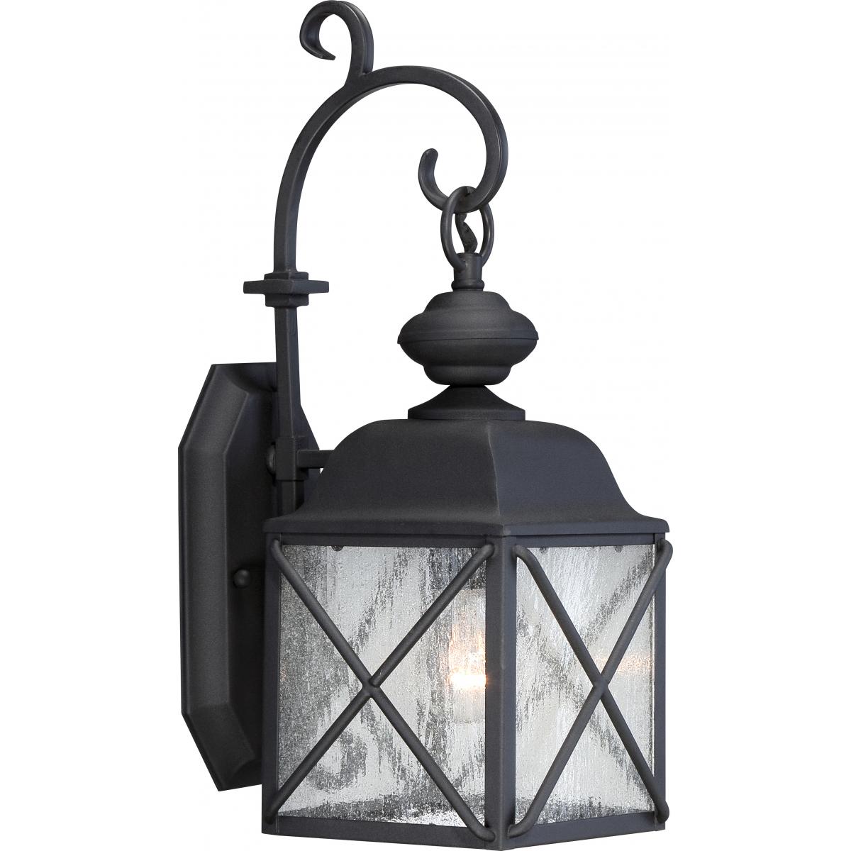 Wingate - 1 Light - 6" Wall Lantern with Clear Seed Glass - Textured Black Finish - Satco 60-5621