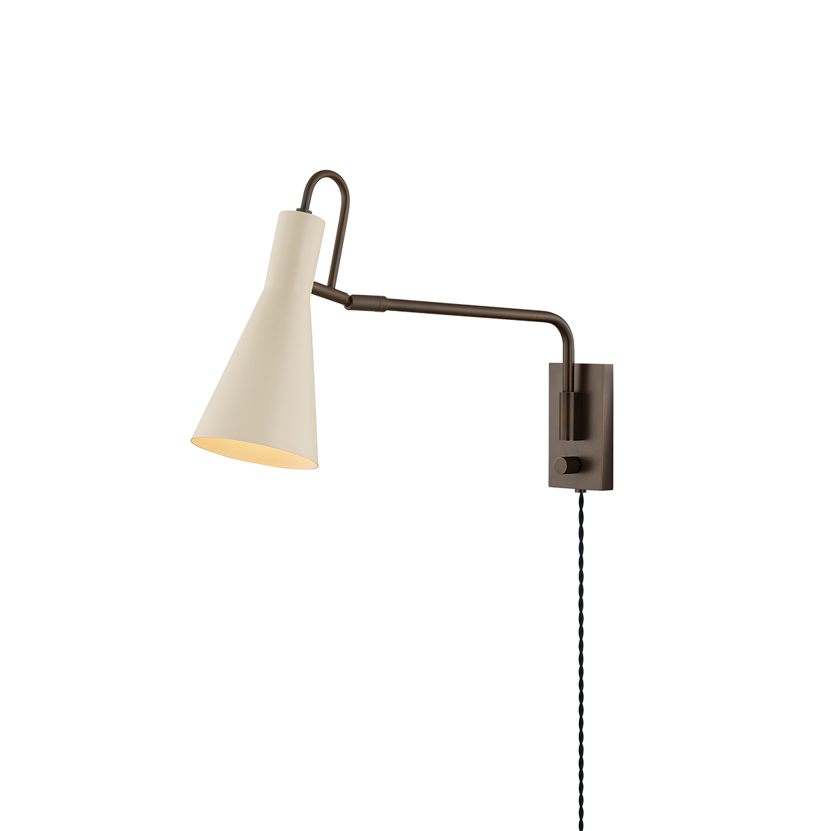 Yvette Wall Sconce - 1-Light - True Bronze/Soft Bisque - Mitzi HL1006101-TRB/SBQ