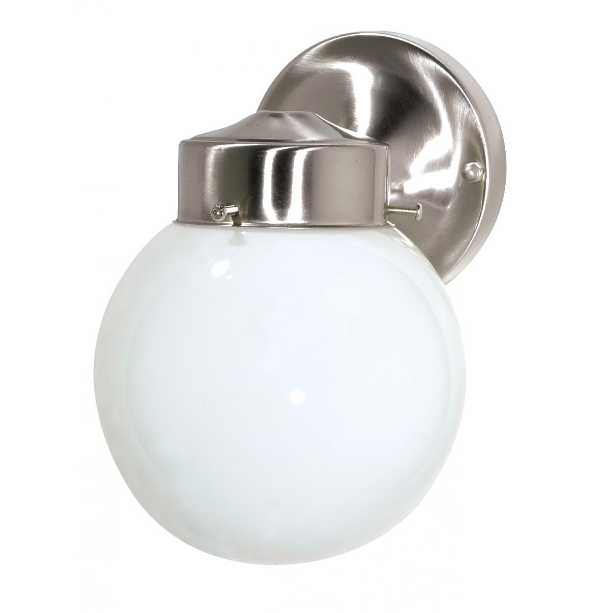 Nickel, chrome, and silver outdoor wall lights collection featuring satin nickel and brushed aluminum with polished chrome accents, up/down cylinders and slim box sconces, and corrosion-resistant wet/damp-rated housings for modern, coastal entries