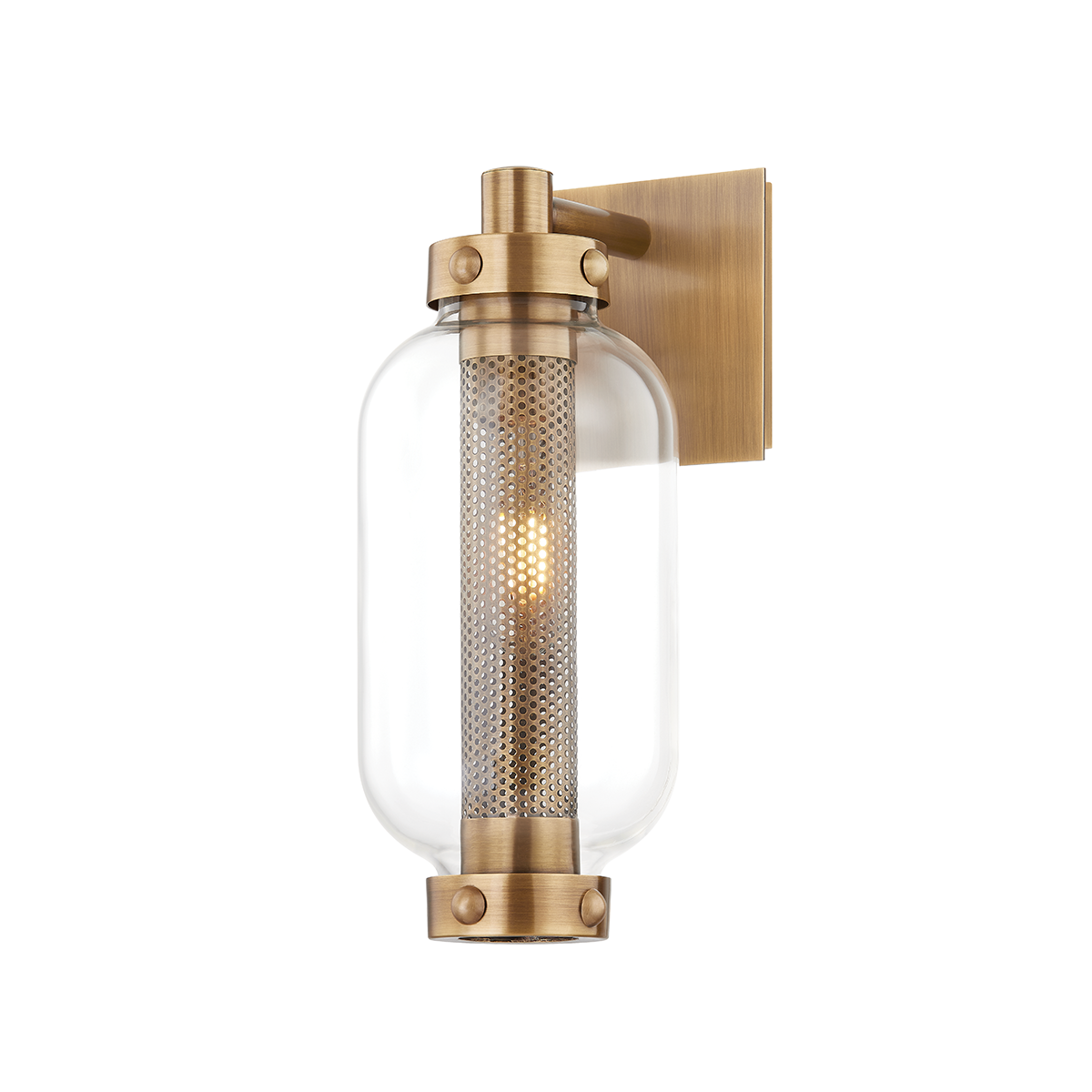 Brass and gold outdoor wall lights collection featuring brushed brass and champagne finishes with clear, opal, or seeded glass and wet/damp-rated housings for warm, inviting entries and porches