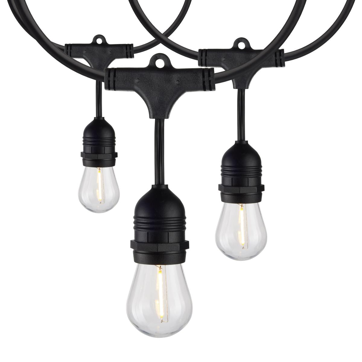 Outdoor string lights collection including patio lights, garden string lights, and decorative hanging lights for warm, inviting outdoor spaces