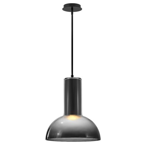 Ombra 19" Large Pendant Light by Fredrick Ramond - Cased Opal/Smoked Glass, Dimmable, LED Compatible