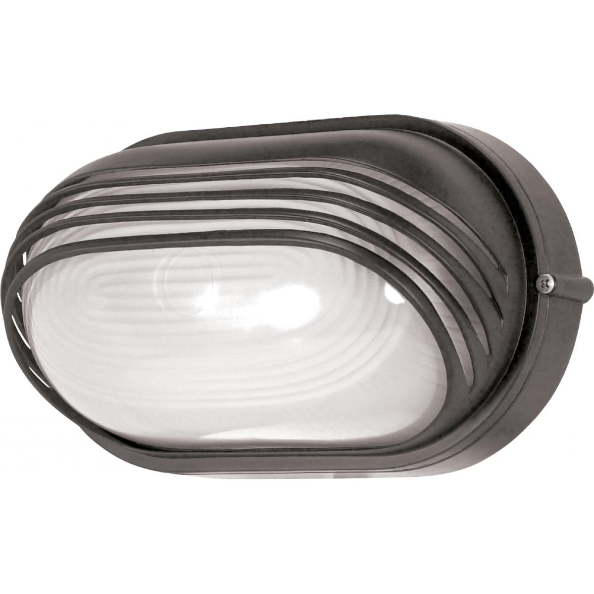 1 Light - 10'' Oval Hood Bulkhead - Architectural Bronze Finish - Satco 60-523