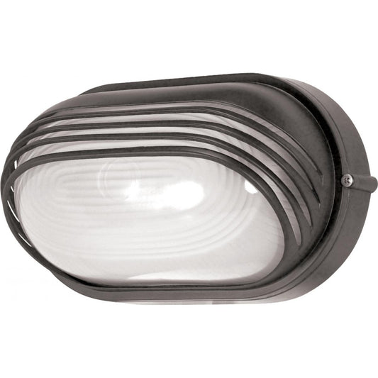 1 Light - 10'' Oval Hood Bulkhead - Architectural Bronze Finish - Satco 60-523