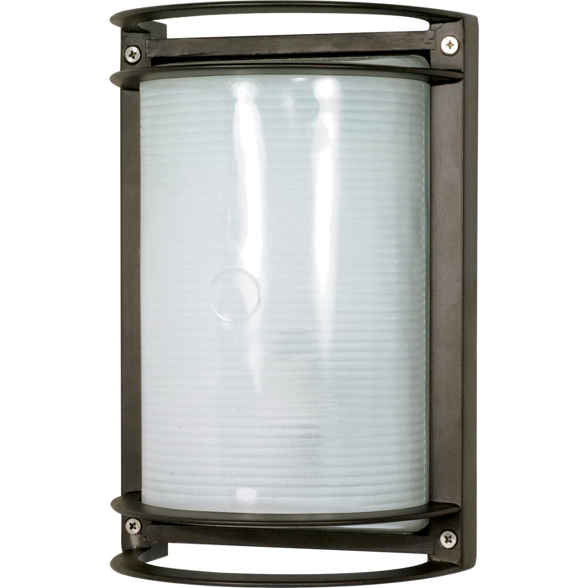 1 Light - 10'' Rectangle Bulkhead - Architectural Bronze Finish - Satco 60-531