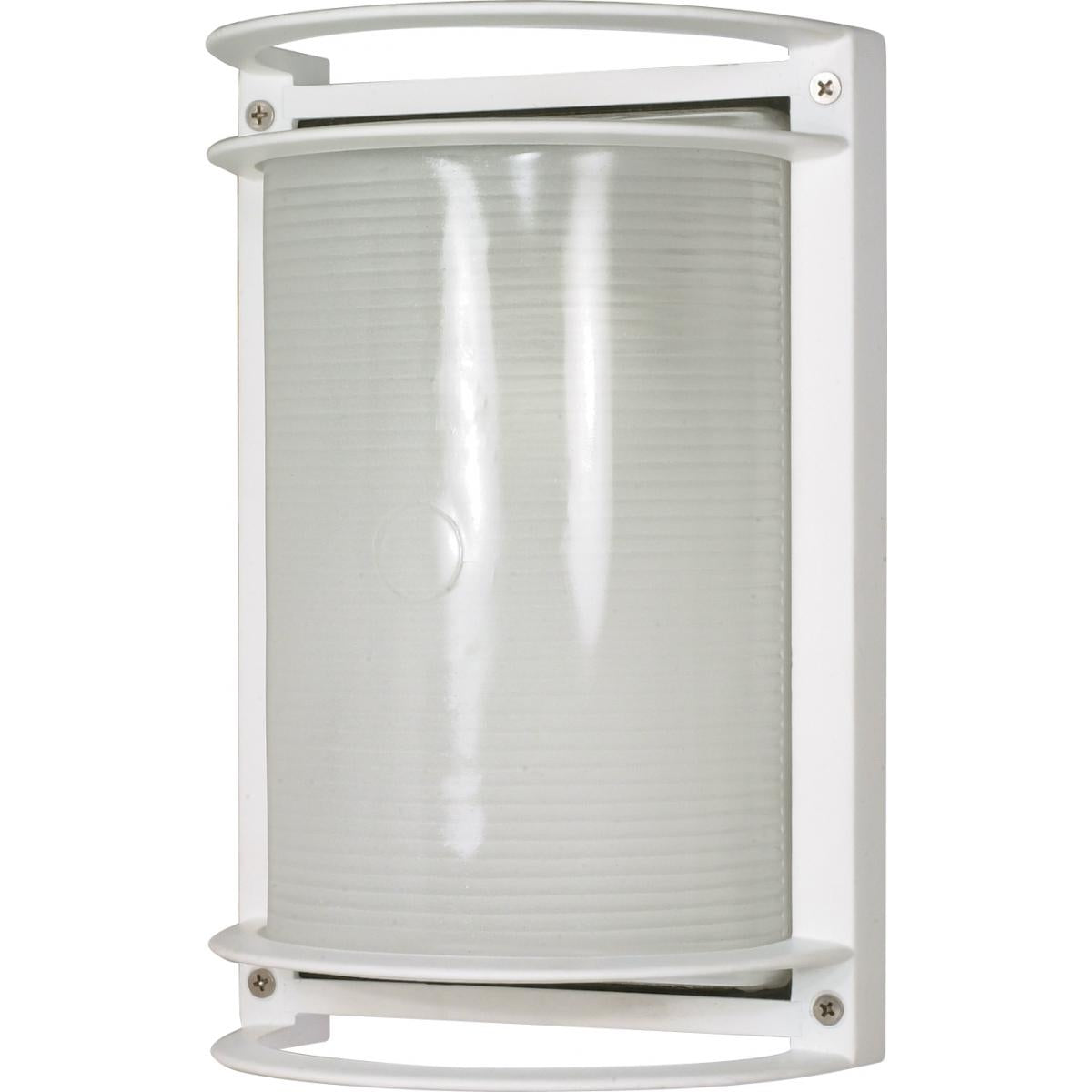 1 Light - 10" Rectangle Bulkhead - Semi Gloss White Finish - Satco 60-530