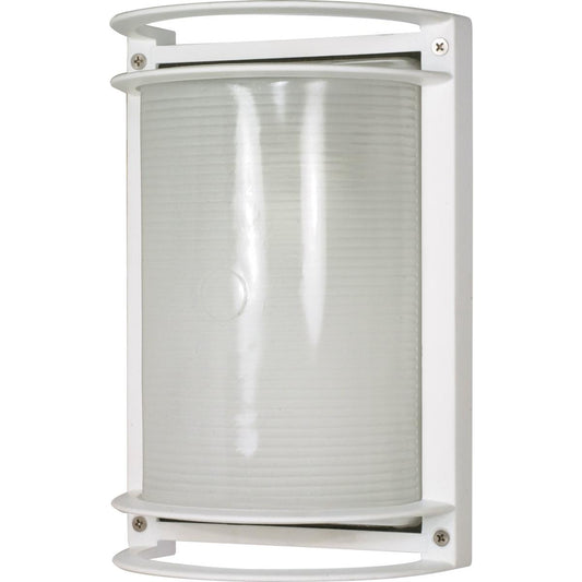 1 Light - 10" Rectangle Bulkhead - Semi Gloss White Finish - Satco 60-530
