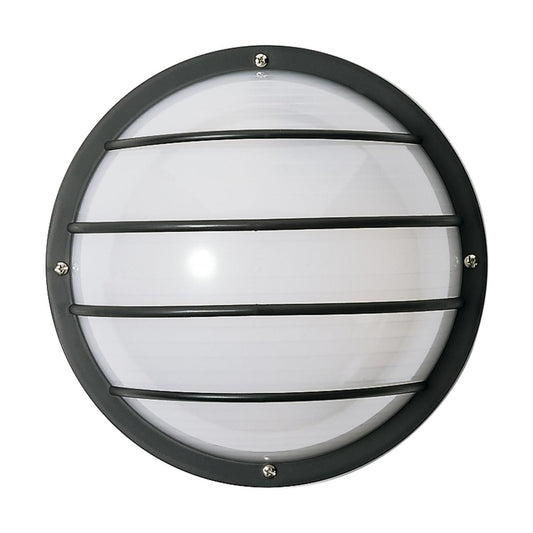 1 Light - 10" Round Cage Polysynthetic Body and Lens - Black Finish - Satco SF77-859