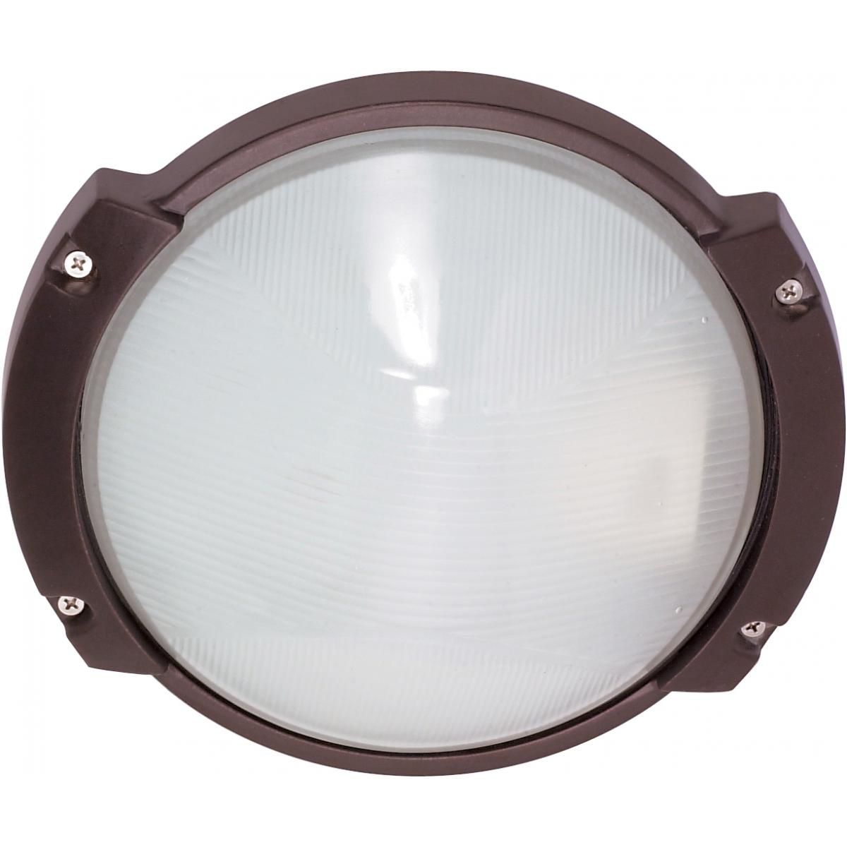 1 Light - 11'' Oblong Round Bulkhead - Architectural Bronze Finish - Satco 60-517