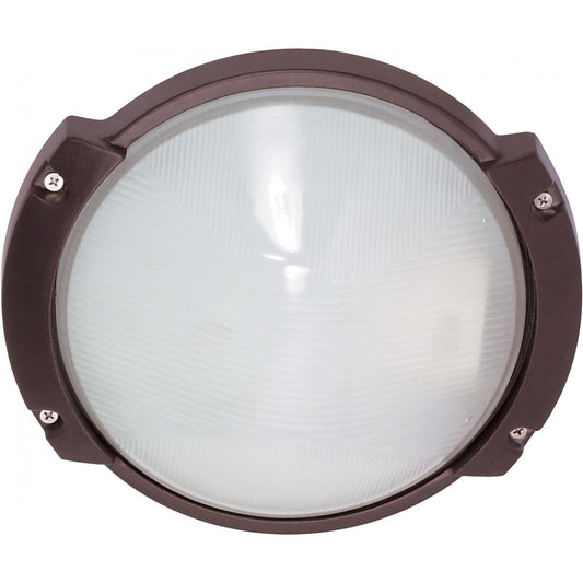 1 Light - 11'' Oblong Round Bulkhead - Architectural Bronze Finish - Satco 60-517