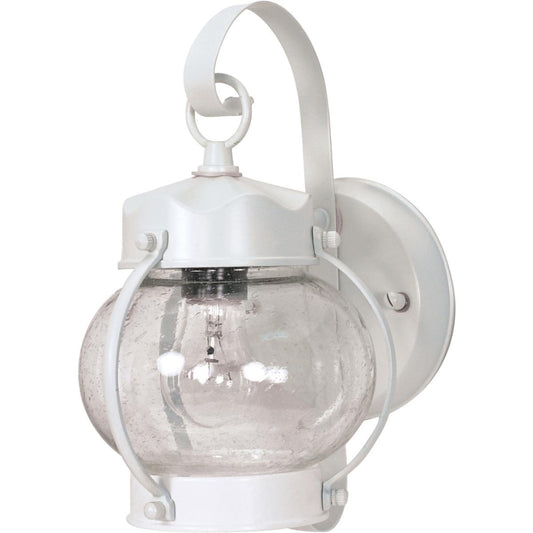 1 Light 11" - Onion Lantern with Clear Seeded Glass - White Finish - Satco 60-630