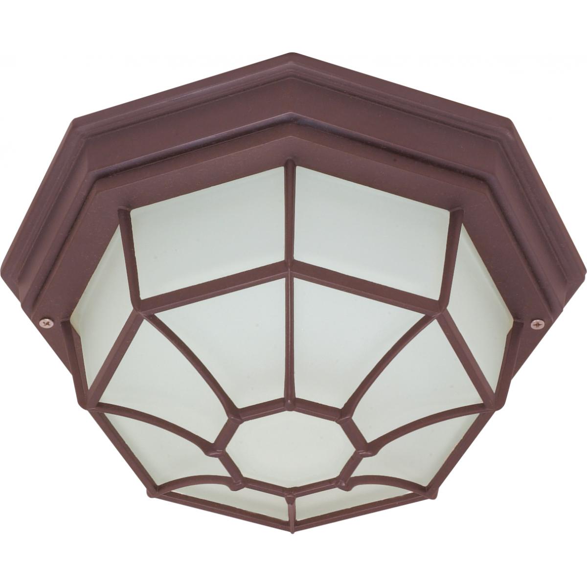 1 Light - 12" - Ceiling Spider Cage Fixture - Die Cast - Glass Lens - Color retail packaging - Satco 60-3451