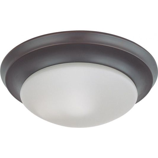 1 Light 12" Flush Mount Twist & Lock with Frosted White Glass - Color retail packaging - Satco 60-6013