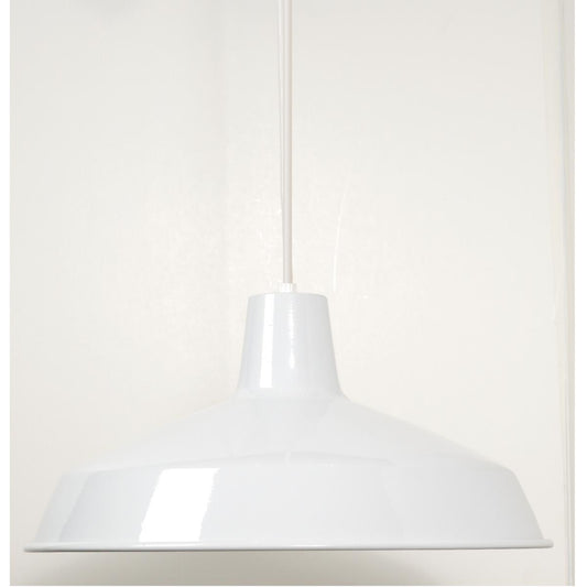 1 Light - 16" Pendant with Warehouse Shade - White Finish - Satco SF76-283