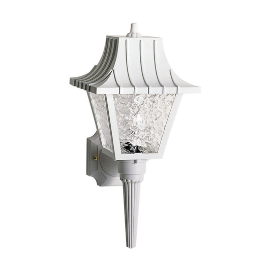 1 Light - 18" Mansard Lantern withTextured Acrylic Panels - White Finish - Satco SF77-853