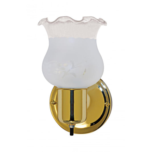 1 Light - 5" - Vanity - w/Frosted Grape Shade & On/Off Switch - Color retail packaging - Satco 60-6097