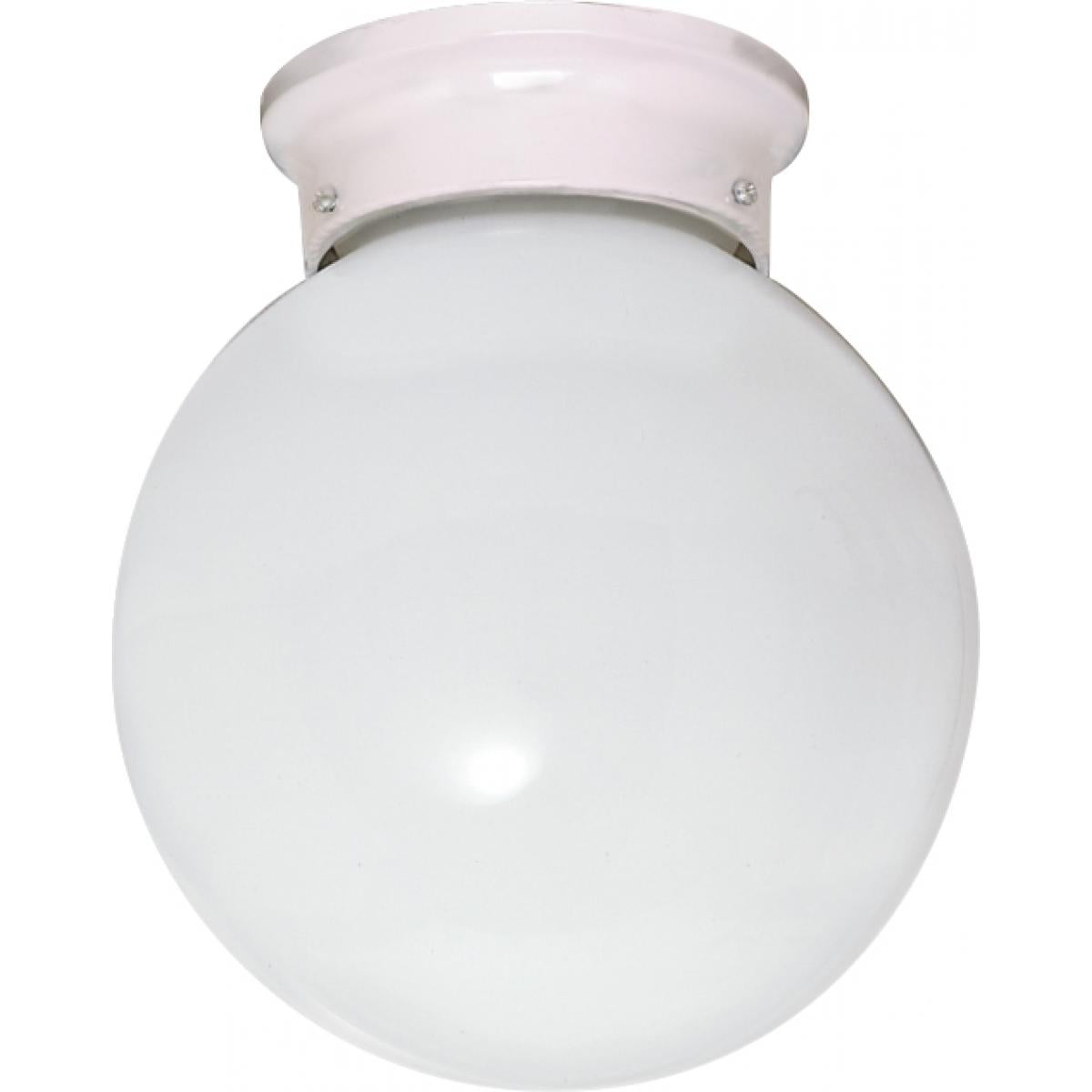 1 Light - 6" - Ceiling Fixture - White Ball - Color retail packaging - Satco 60-6033