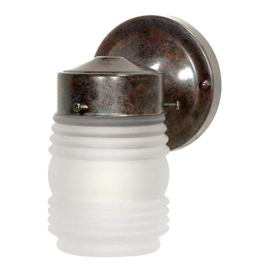 1 Light - 6" Mason Jar with Frosted Glass - Old Bronze Finish - Satco SF76-700