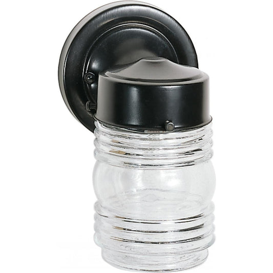 1 Light - 6" - Porch - Wall - Mason Jar w/Clear Glass - Color retail packaging - Satco 60-6111
