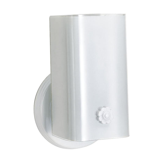 1 Light - 7" Vanity with White "U" Channel Glass with Switch - White Finish - Satco SF77-989