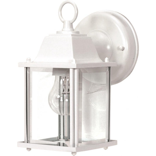 1 Light - 8-5/8 in. - Wall Lantern - Cube Lantern with Clear Beveled Glass - Color retail packaging - Satco 60-3463