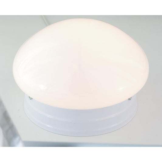 1 Light - 8" Flush with White Glass - White Finish - Satco SF77-060