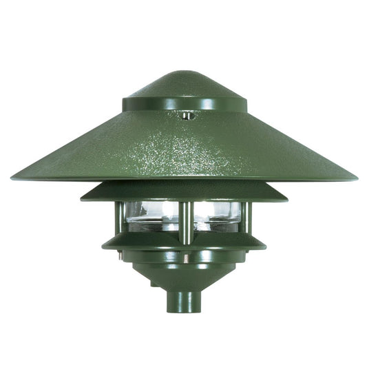 1 Light - 8" Pathway Light - Two Louver - Large Hood - Green Finish - Satco SF76-634