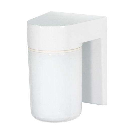 1 Light - 8" Utility Wall with White Glass White Finish - Satco SF77-530