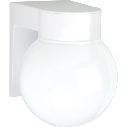 1 Light - 8" Utility Wall with White Glass White Finish - Satco SF77-531