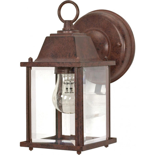 1 Light 9" - Cube Lantern with Clear Beveled Glass - Old Bronze Finish - Satco 60-637