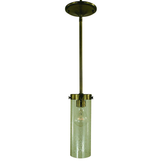 1-Light Antique Brass/Clear Glass Hammersmith Pendant - 4432 AB/C by Framburg