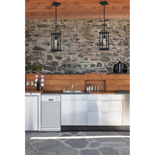 1-Light Matte Black Industria Pendant - 5531 MBLACK by Framburg
