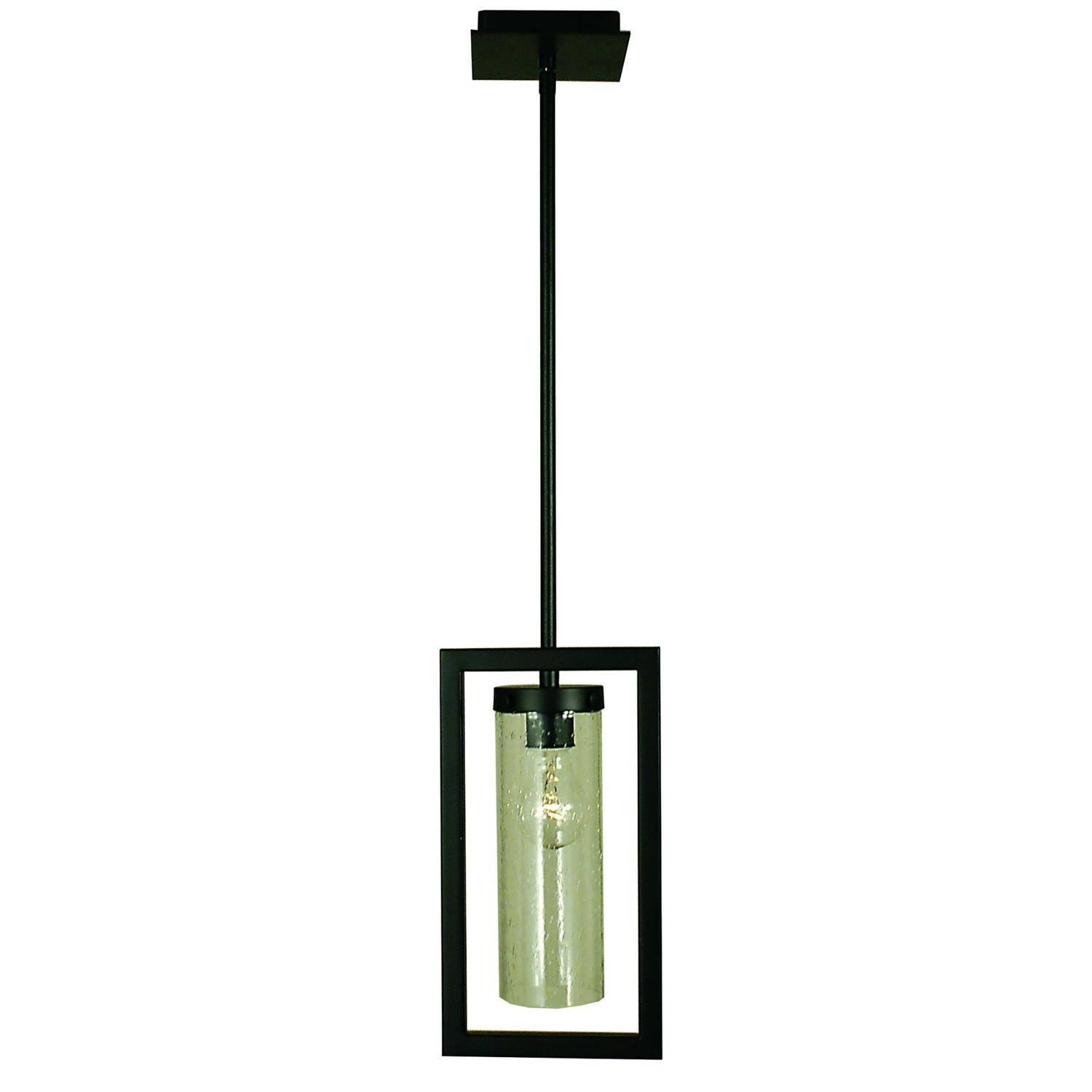 1-Light Matte Black Theorem Pendant - 1156 MBLACK by Framburg