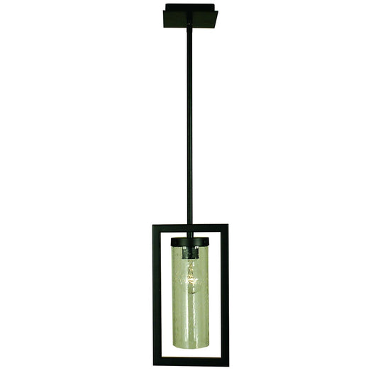 1-Light Matte Black Theorem Pendant - 1156 MBLACK by Framburg