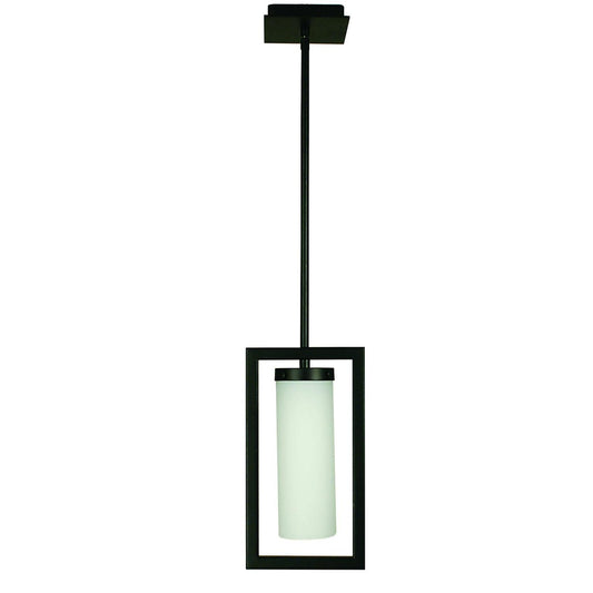 1-Light Matte Black Theorem Pendant - 1196 MBLACK by Framburg