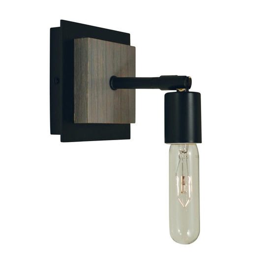 1-Light Matte Black With Grey Oak Accents Loft Sconce - 5437 Mblack by Framburg