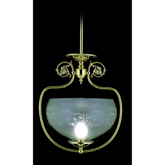 1-Light Polished Brass Chancery Pendant - 7801 PB by Framburg
